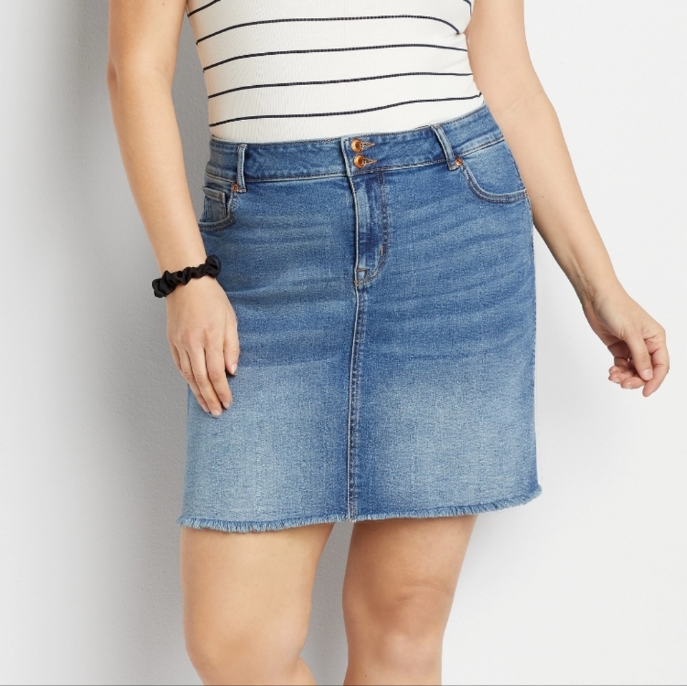 High Rise Denim Mini Skirt